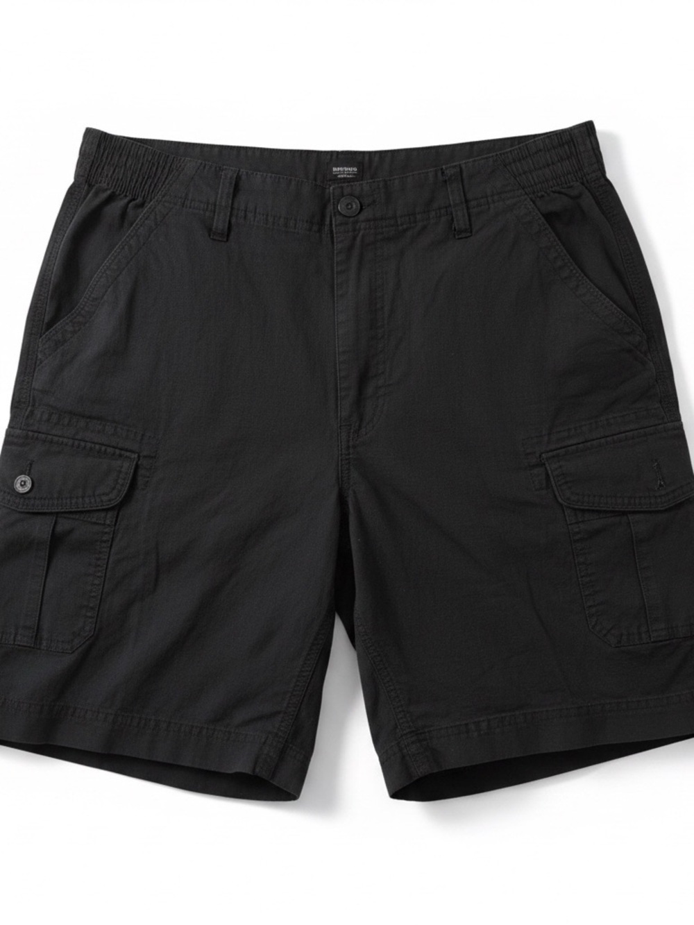 Buffalo David Bitton Black Men's Cargo Shorts with Flap Pockets